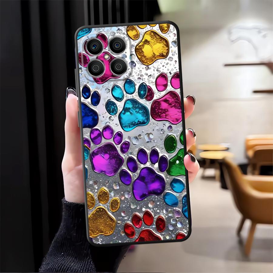 

Case for Honor 70 X5b X7 8X 90 200 400 Lite X6 X9a X8 Magic5Lite Funda Phone Cover Rose Paw Print Honor X6a