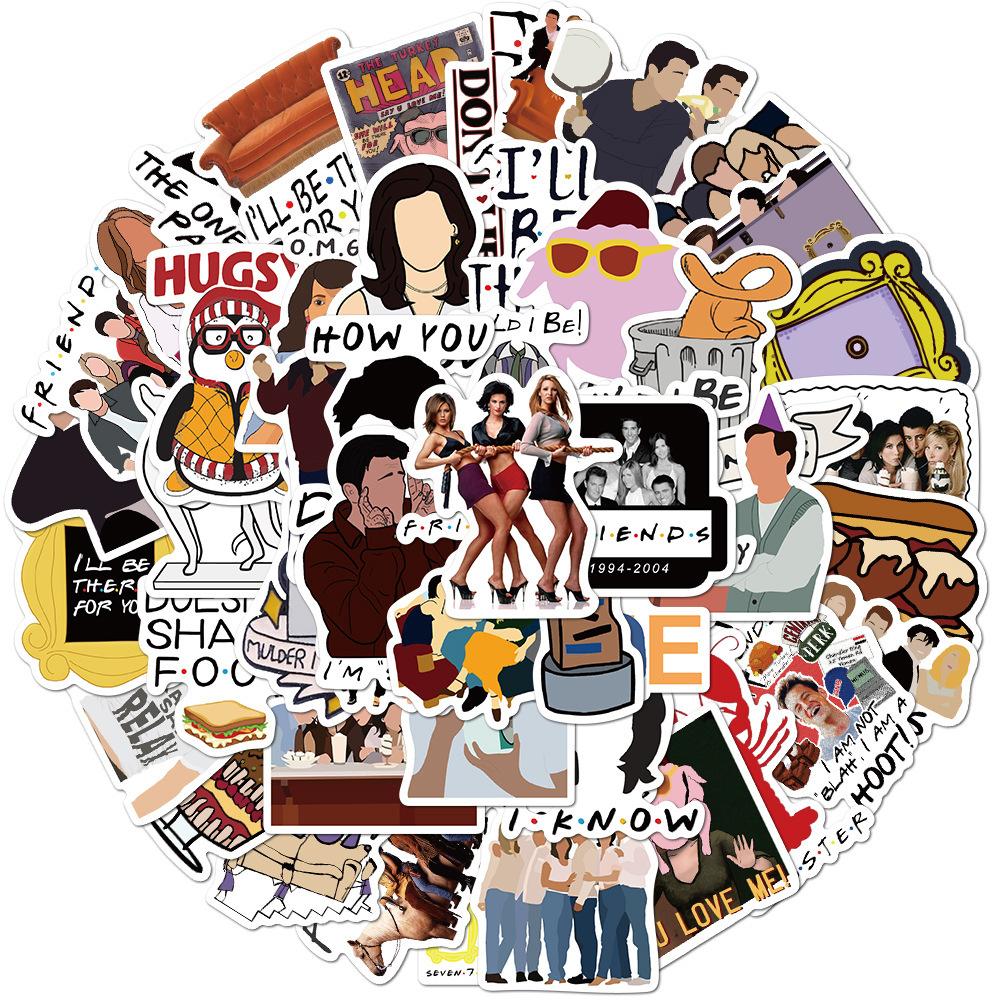 100PCS Friends TV Show Letter Classic Vintage Paster Toy Funny Decal Scrapbook Guitar DIY Phone Laptop Sticker