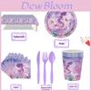 Enchanting Mermaid Theme Party Paper Plates Set For Children's Birthday
