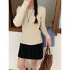 Crew neck back bow design sense knitted bottoming shirt autumn and winter new slim and thin sweater inner women