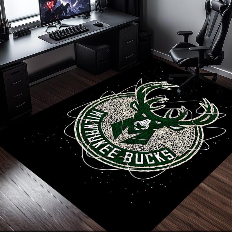 Bucks Team Logo Rug Office Carpet Non-Slip Mat, Chair Rug Floor Covering for Gaming, Bedroom, Living Room , Home Decor Christmas Gift