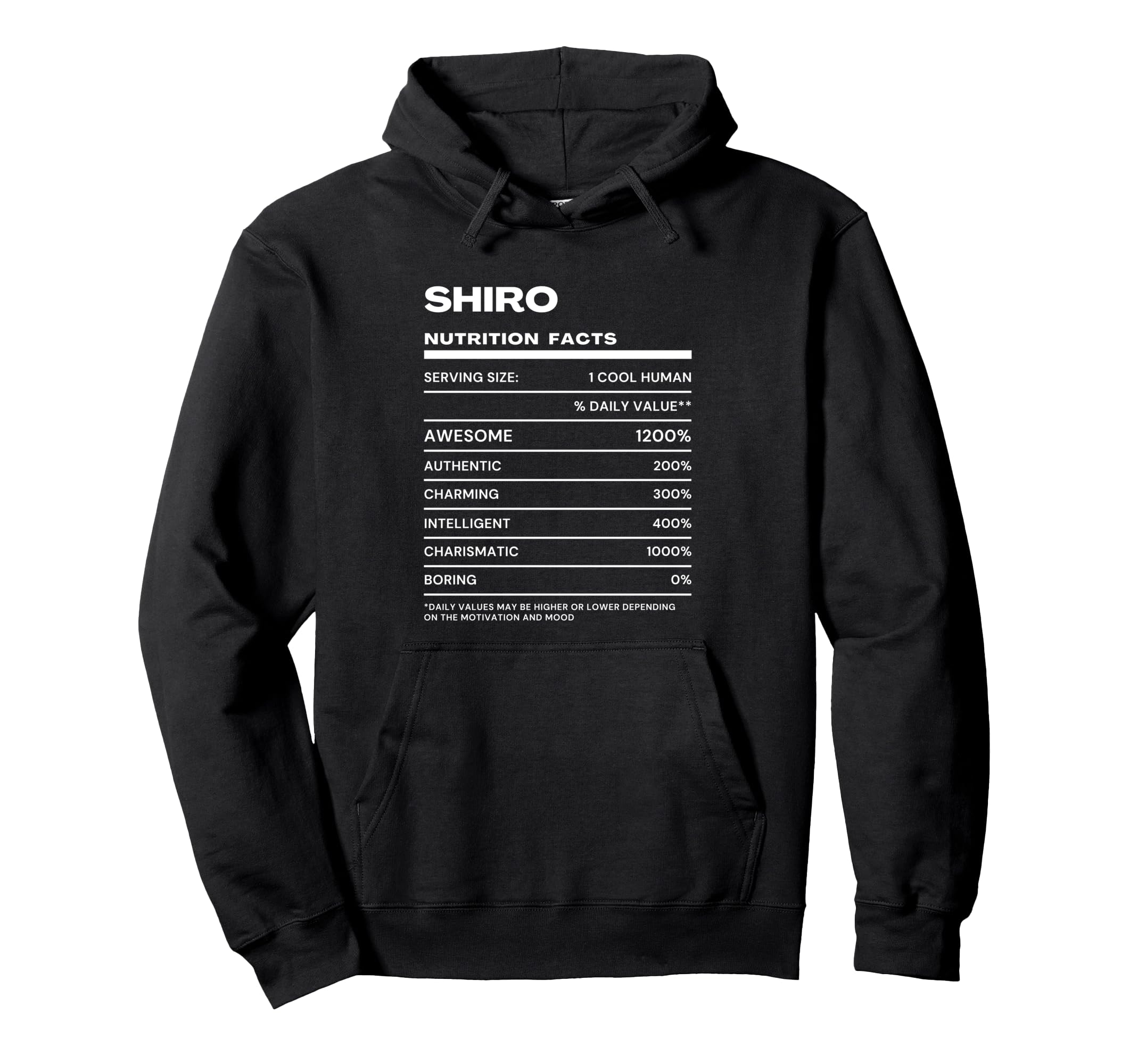 

Shiro Nutrition Facts: Funny Name Hoodie