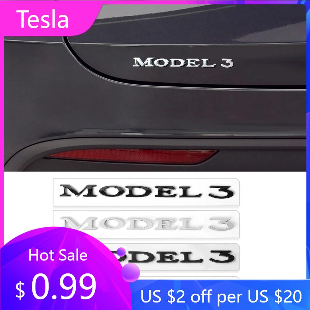 Car Sticker 2025 New Tesla Car Tailgate Trunk Engine Cover Decal ABS Emblem Logo Rear Sticker For Tesla Model 3 Auto Badge Exter