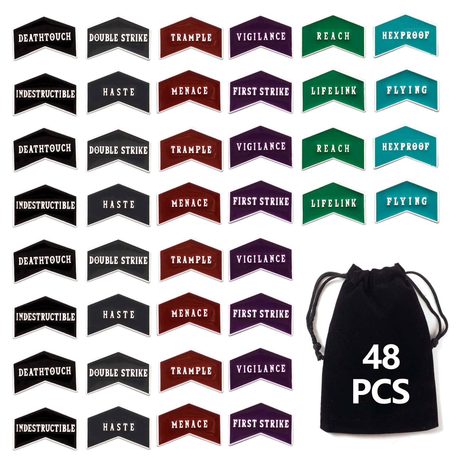 

Jicoyin Magic Gathering Счётчики Токены Античный Металл Бафф Набор Ключевых Счётчиков MTG Двусторонние MTG Совместимые с Бархатным Мешочком на Шнурке 48 шт