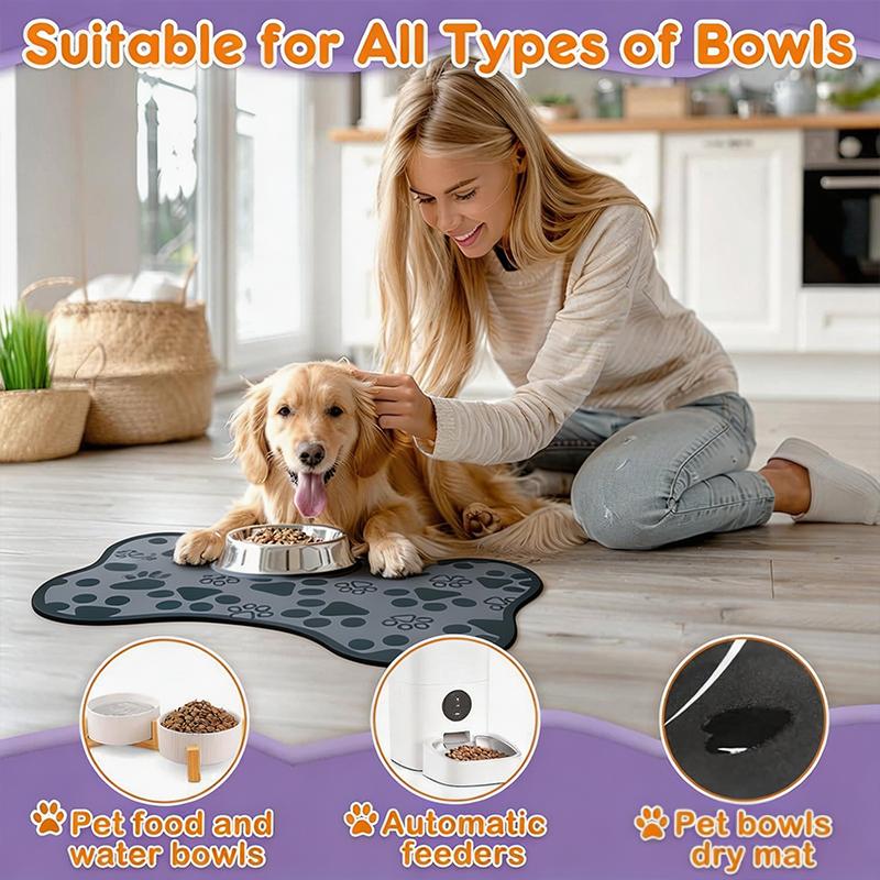 Diatomaceous Mud Absorbent Pet Placemat For Food And Water Bowl With Waterproof Quick-Dry Rubber Backing Non-Slip Home Pet Mat
