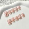 10Pcs Summer Cute Flower Cat Eye Nail Stickers Shiny Versatile Detachable Fake Nails