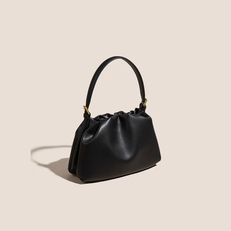 Niche Portable Women's Bag Fashionable and Versatile Single-shoulder Bag Casual Cowhide Crossbody Cloud Bag