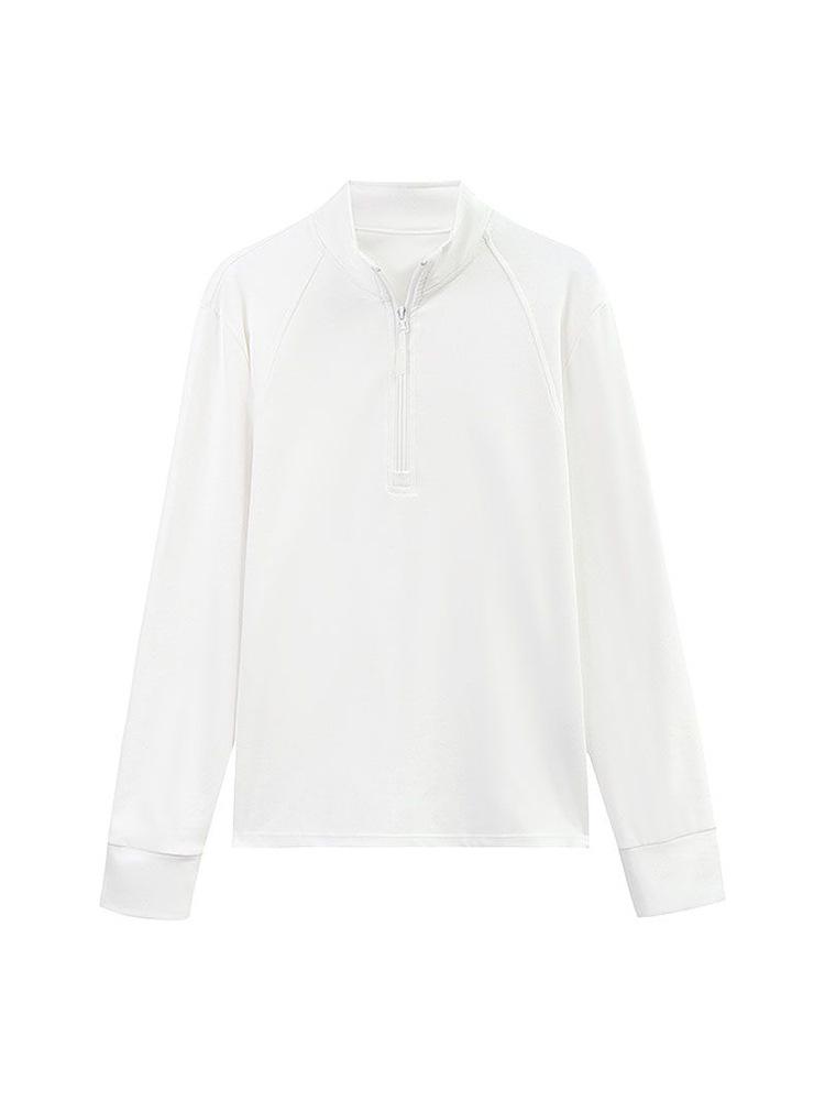 European Style Women's Stand Collar Fleece Pullover: Slimming, Versatile, Long Sleeve for Spring, Autumn, and Winter.