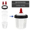 15Pcs Spray Gun Paint Mixing Cup H/O Type Quick Cup Spray Gun Tank 600ML Disposable Paint Cup with M16 Spray Gun Cup Adapter