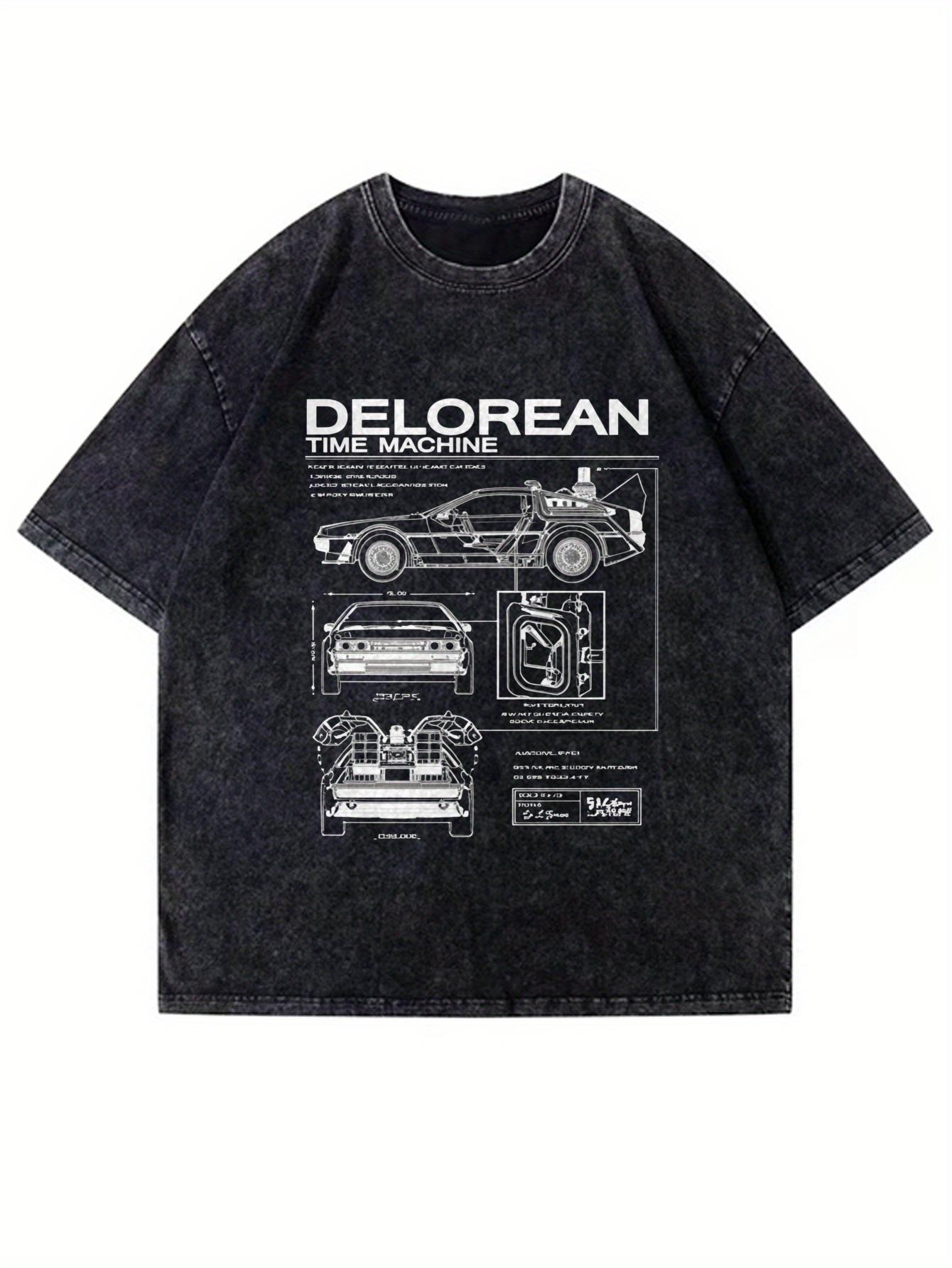 

Футболка с рисунком Назад в будущее Delorean Schematic, мужская хлопковая футболка с принтом в стиле хип-хоп, летняя мужская футболка S разноцветный