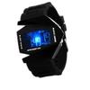 Digital Airplane Watch Multifunctional Unisex Colorful LED Airplane Watch for Women and Men Black