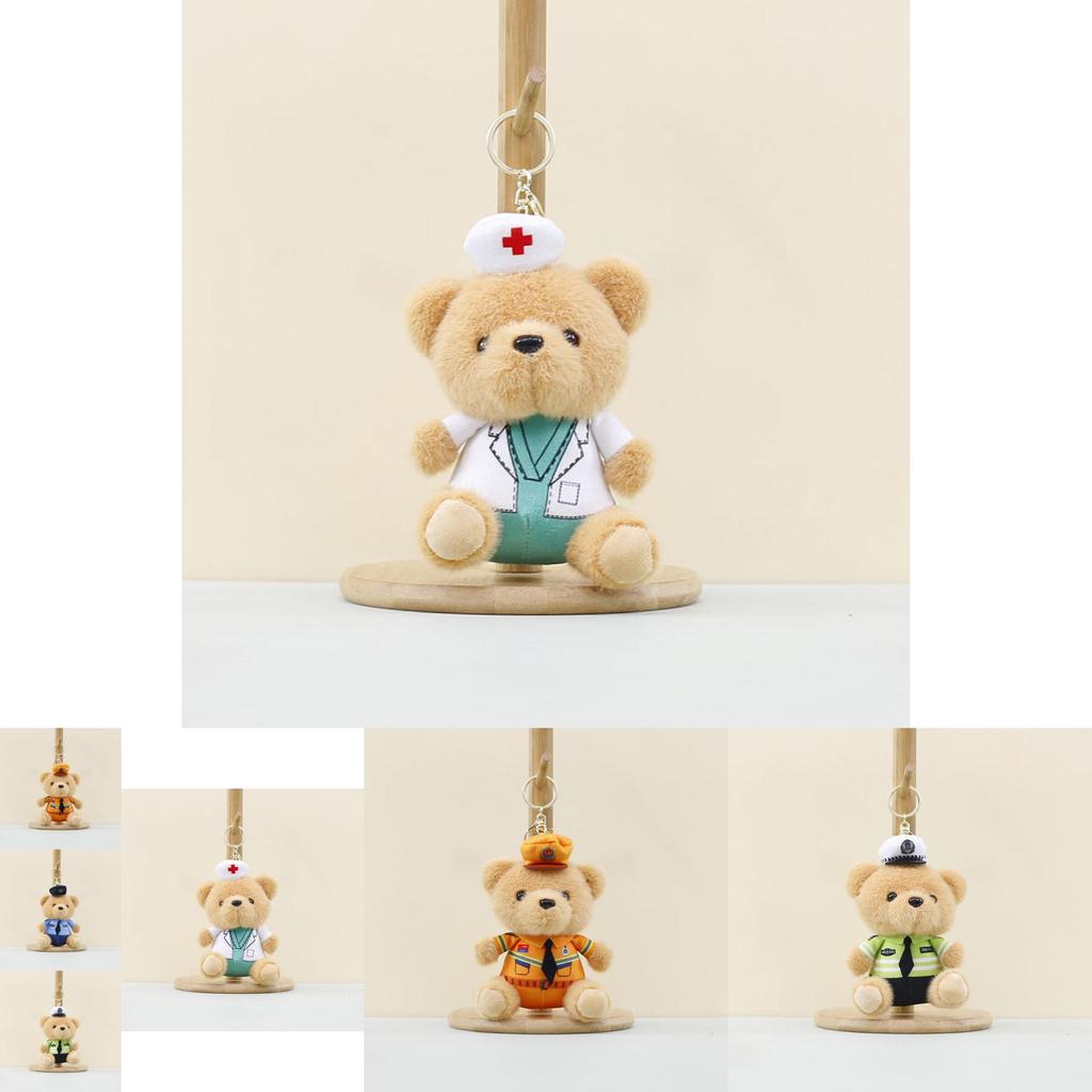 Adorable Plush Bear Keychain With Cute Policeman Design Perfect For Kids And Adults