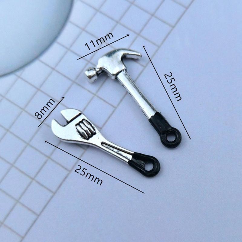 2Pcs Doll House Mini Home Decoration Simulation Maintenance Tool Wrench Hammer