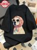 Summer Women's Illustration Style Dog Print TShirt Unisex Cotton and Breathable Short Sleeve Streetwear Oversized Loose Casual