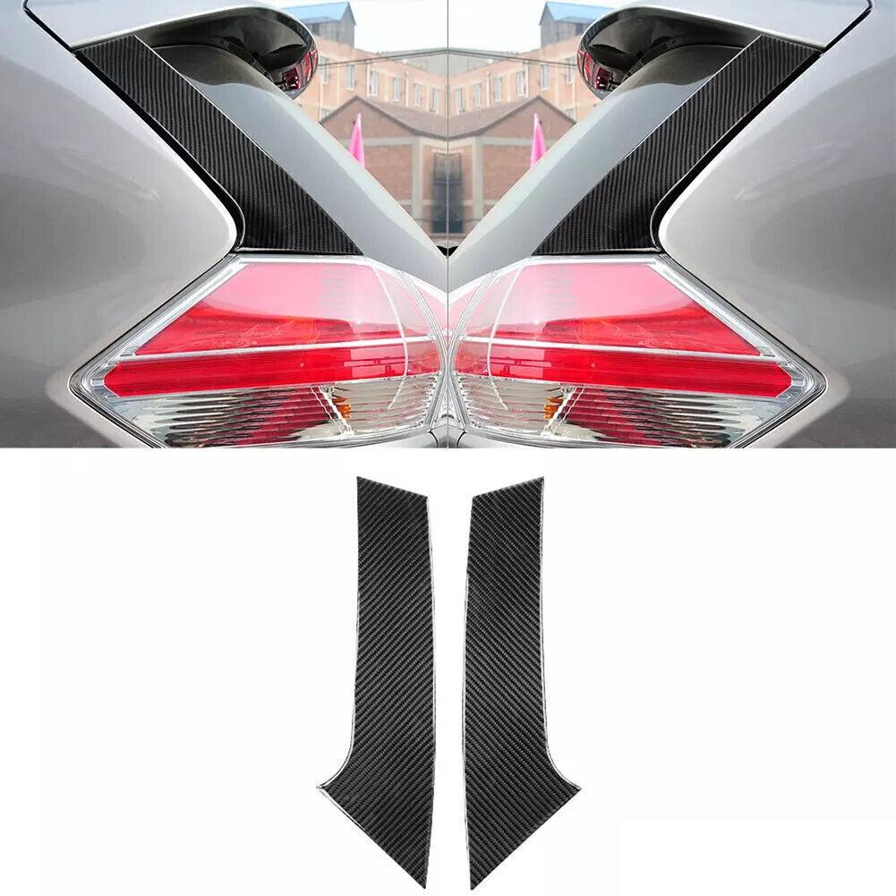 2Pcs For Nissan Rogue/X-Trail Carbon Fiber Rear Window Glass Side Cover Trim