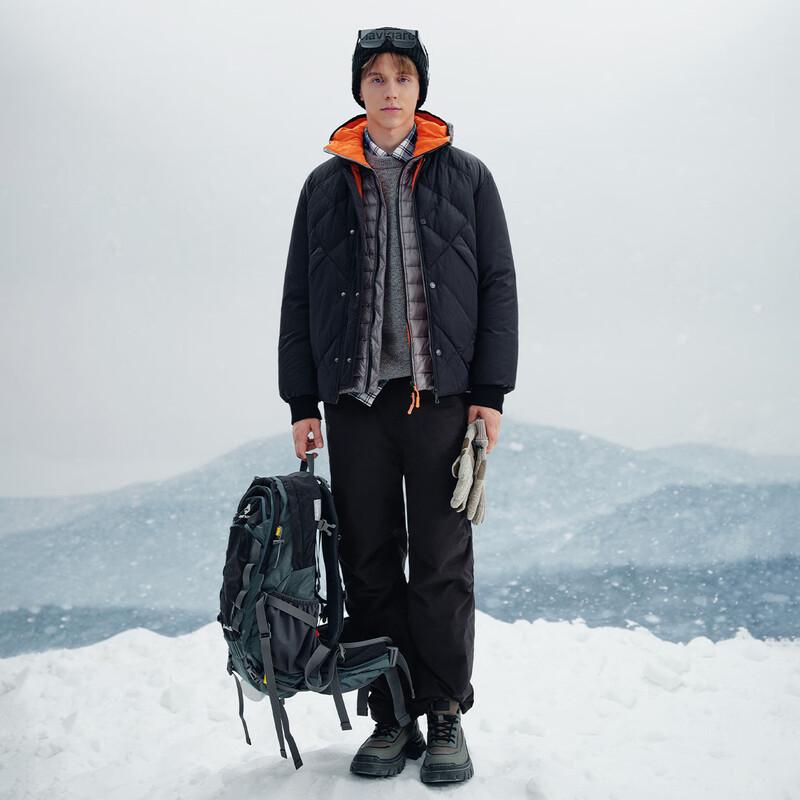 NVG.YOUNG Men's Duck Down Padded Straight-Leg Pants