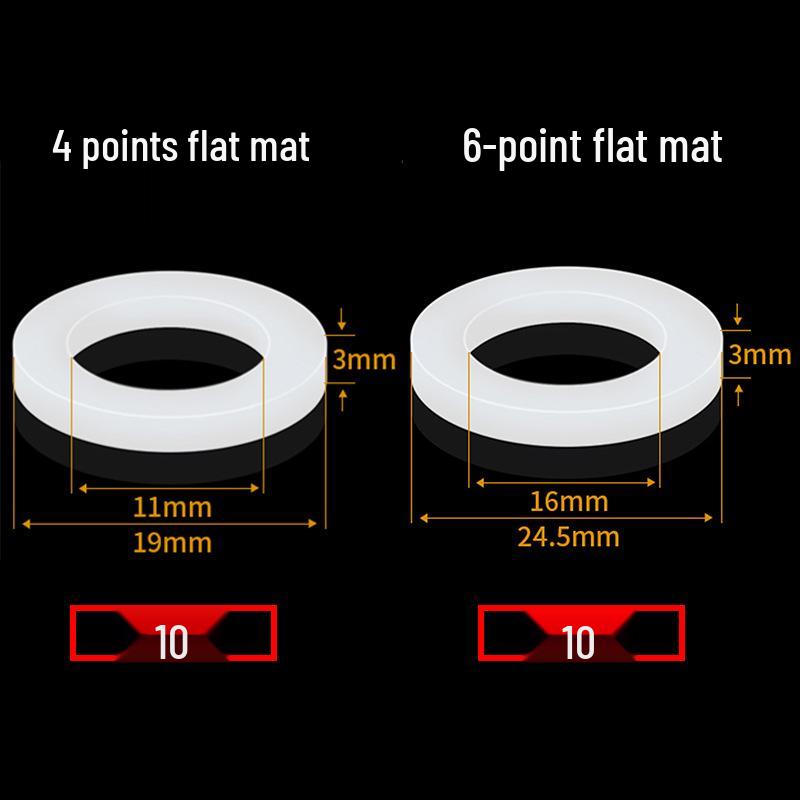 4-Point Shower Head Silicone Gasket & Rubber Washer Set