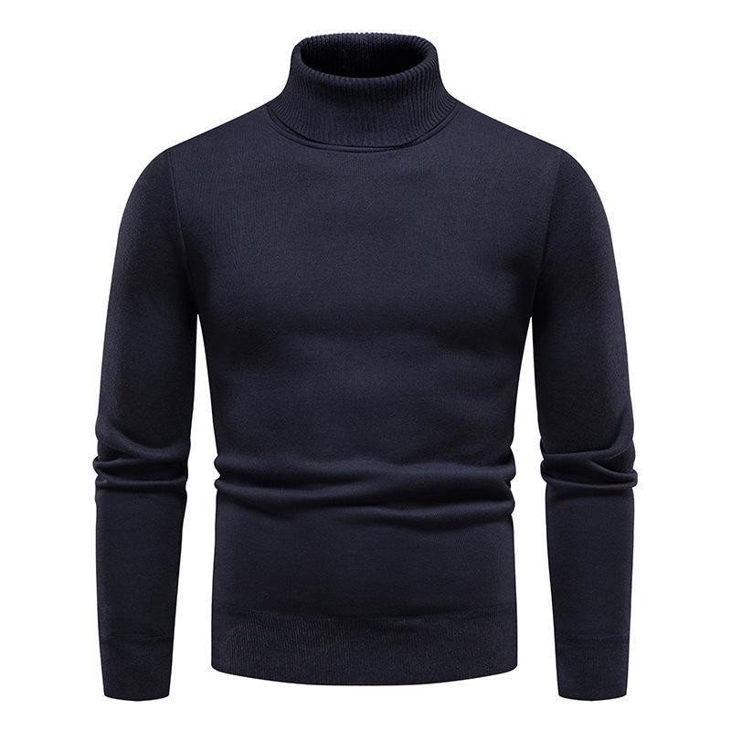 Maglione da Uomo Autunno Inverno Dolcevita Maglione Lavorato a Maglia Colore Unico Taglia Grande Maglione Vestibilità Slim Maglione da Uomo Maglia da Sotto