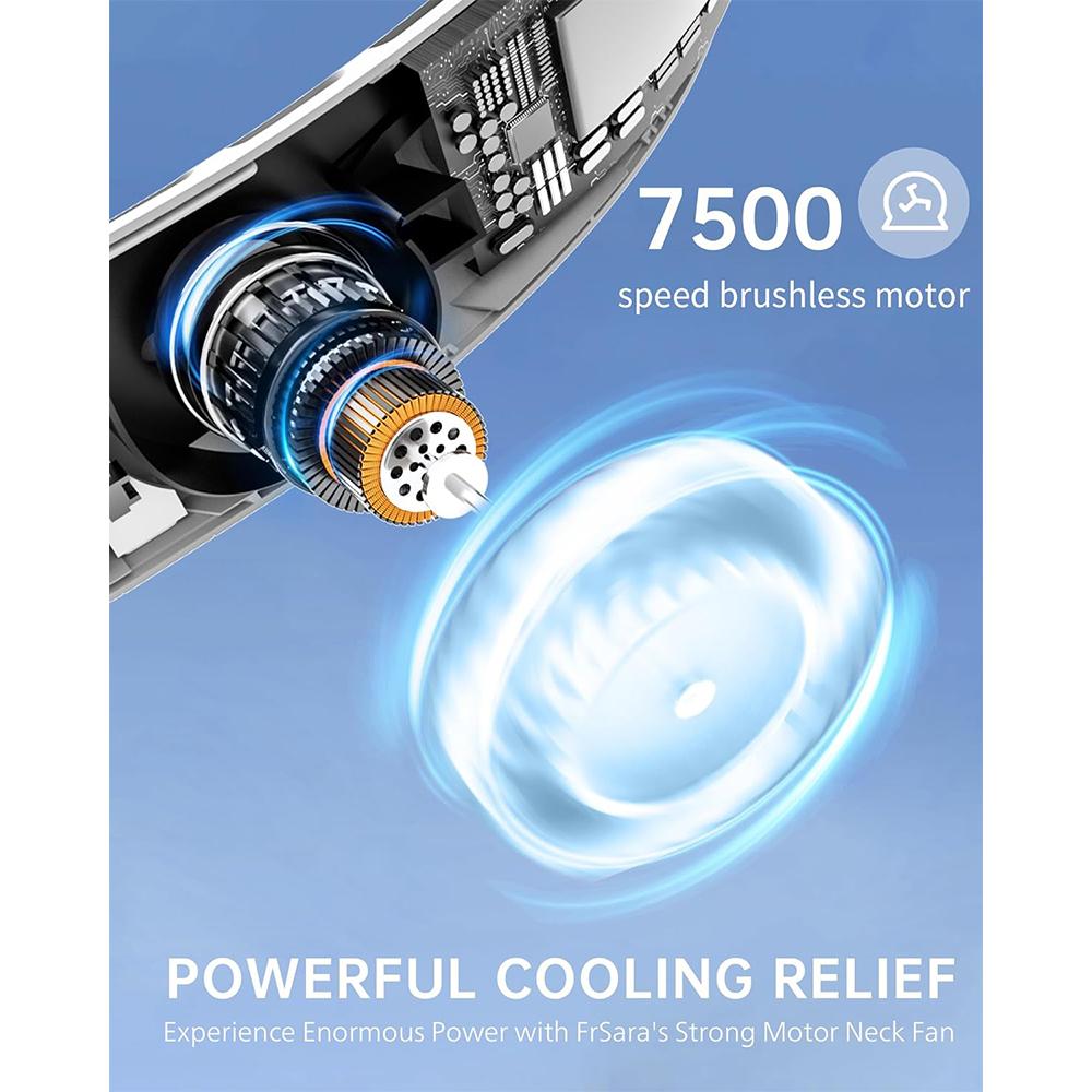 Nackenventilator 4 Turbo Faltbarer Nackenkühler 4000 mAh Akku Blattloser tragbarer Windventilator 3 Geschwindigkeiten Typ-C Wiederaufladbarer Ventilador