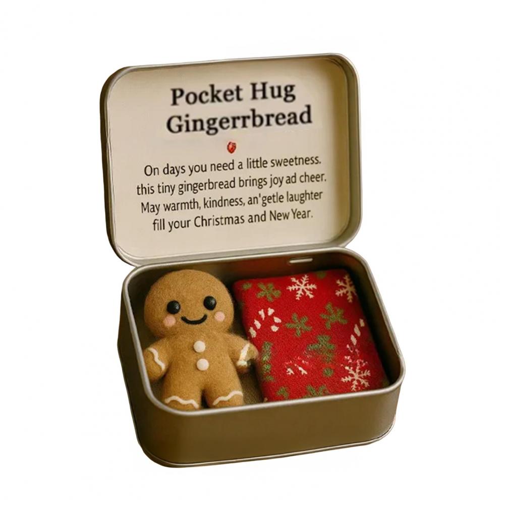 Christmas Pocket Hug Gift Handmade Felt Doll in Box Little Pocket Hug with Gift Card Thoughtful Gift for Friends Family