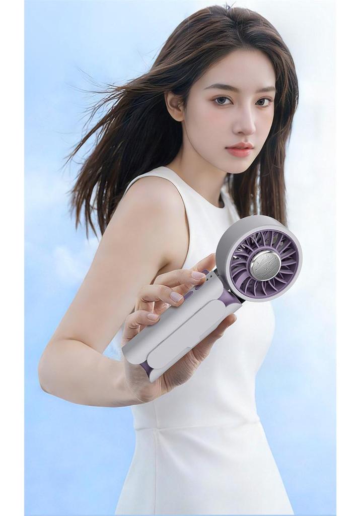 Rechargeable Portable Mini Folding Fan with Ice Pack, Umbrella Clip & Handheld Design - Ideal for Student Cooling