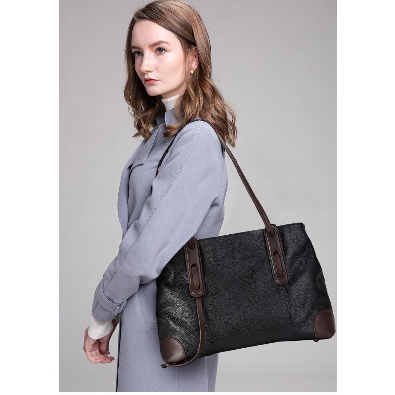 Fashionable New One-shoulder Bag with Cowhide High-quality Large Capacity Soft Leather Fashionable and Versatile Bag for Women