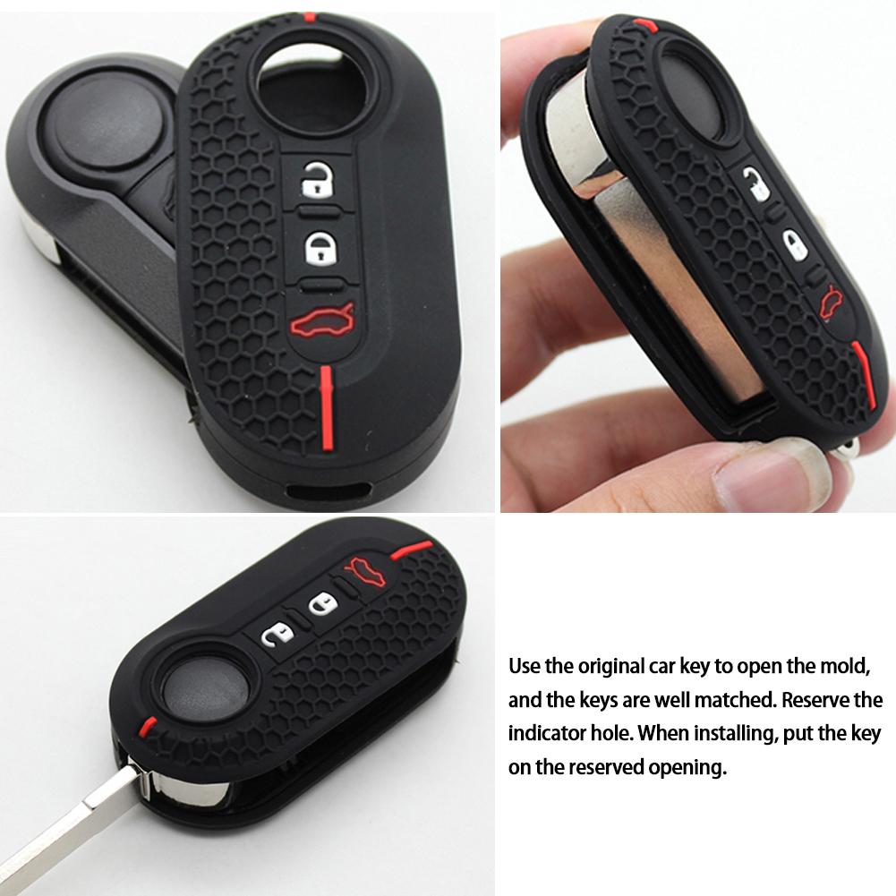 For Fiat Ducato 500 Panda 500L Lancia Musa Silicone Key Cover for Peugeot Boxer for Citroen Jumper Car Key Case Shell Remote