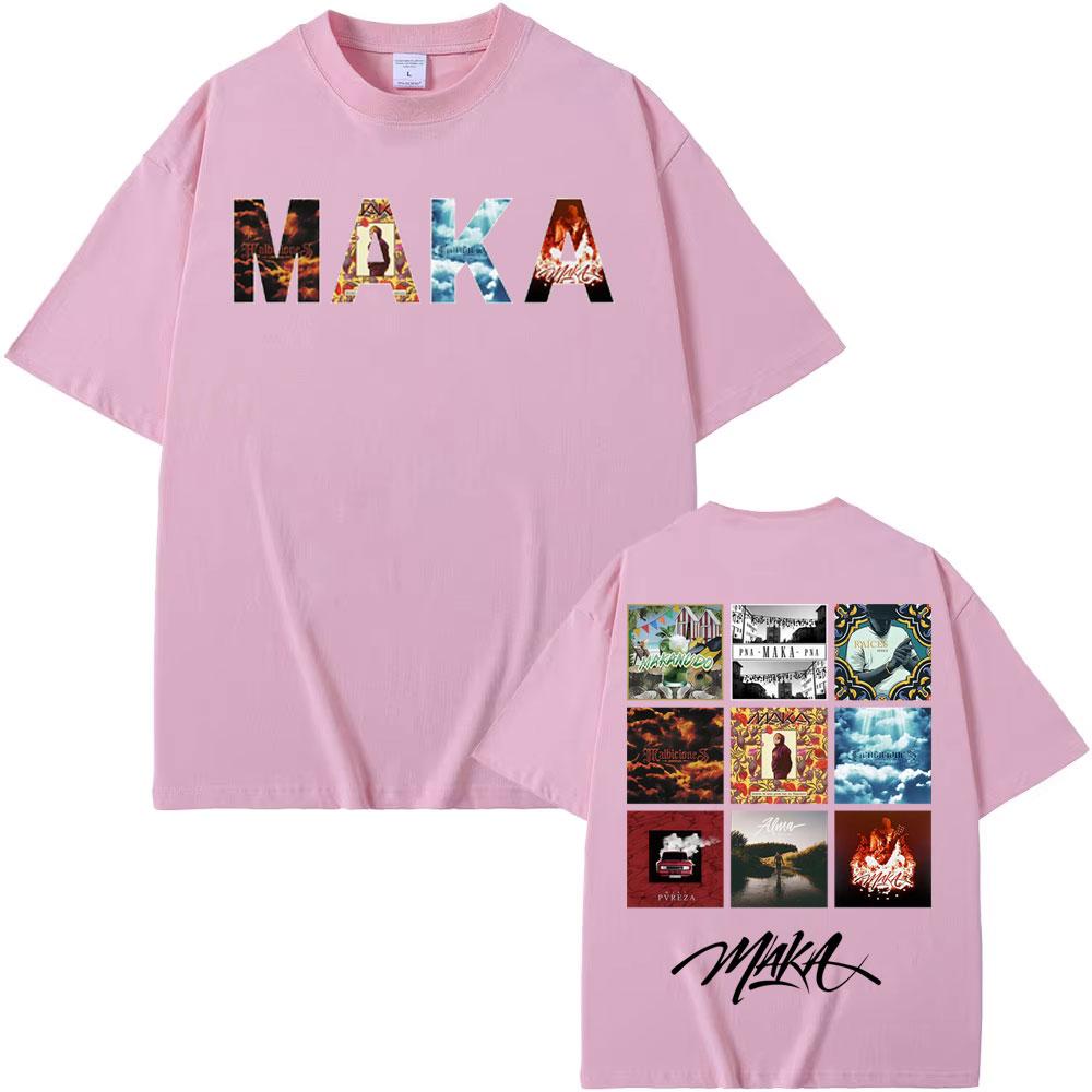Rapper Maka Music Album Tour 2025 Cover T Shirts Men's Women Harajuku Hip Hop Punk T-shirt Summer Tops O-Neck T Shirt Streetwear