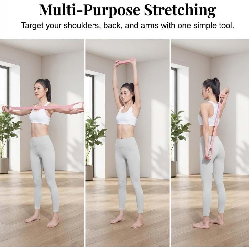 Bande Elastiche a 8 per Uomini Donne, Corda Elastica a Forma di 8 in Silicone da 20LB con Manici Antiscivolo, Attrezzatura Portatile per Palestra in Casa
