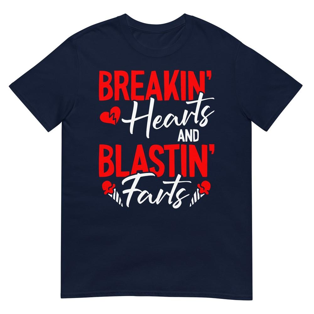 Breaking Hearts And Blasting Farts Valentines Day Funny Vday Tshirt S