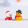 Söt Jul Liten Gul Anka Docka Snö Landskapsarkitektur Gör-det-själv Dekorationsaccessoarer Mikrolandskap Små Ornament Hantverk