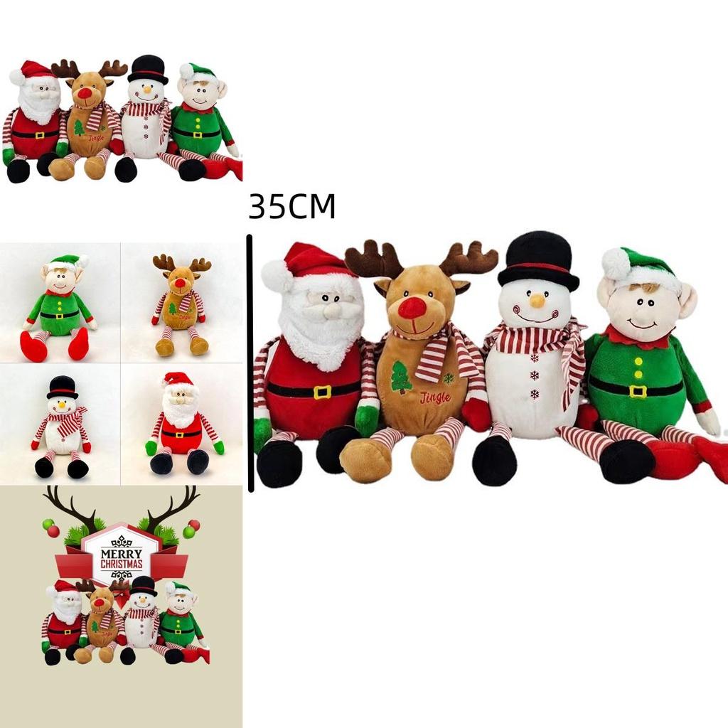 Festive Plush Santa Snowman Elk Doll Decorative Toy For Christmas