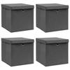 Storage Boxes with Lid 4 Pcs 32x32x32 Cm Fabric