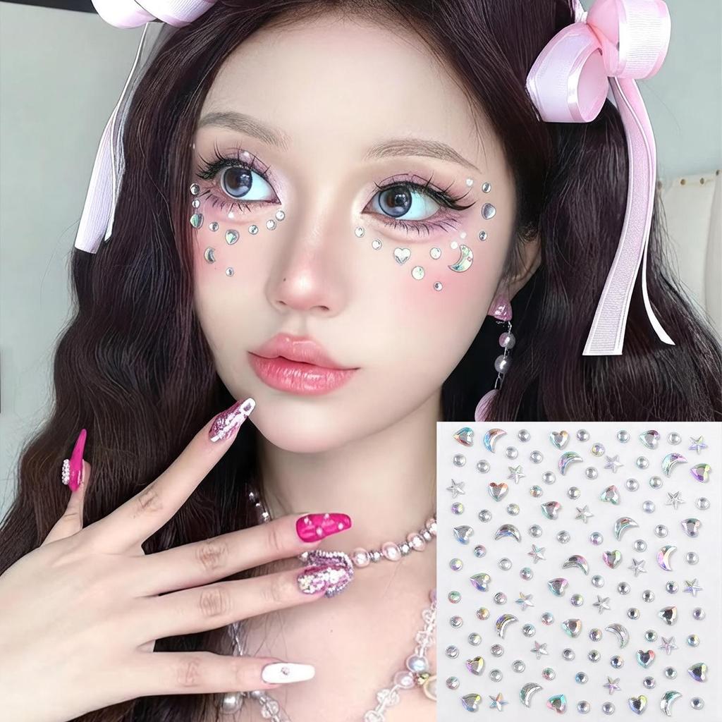 Kids' Diamond Stickers: Face & Nail Accessories for Stage Makeup