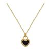 Stainless Steel Simple 2 Sides Black White Love Heart Pendant Necklace for Women Trendy Collar Jewelry Accessories Gifts