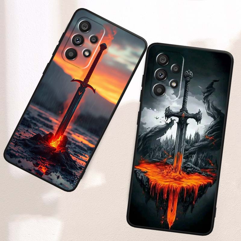 Fashion Hero Design Pattern Phone Case For Samsung A73 A72 A71 A55 A54 A53 A52 A51 A13 A22 A16 A15 A12 A14 A26 A07 5G Black