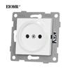 EIOMR EU Standard Wall Power Sockets White Crystal Glass Panel 16A Usb TV RJ45 Wall Switch Usb Outlets Module DIY for Round Box