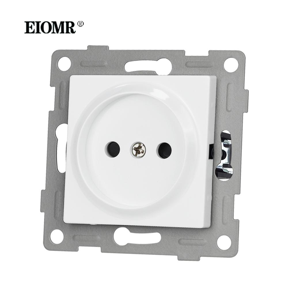 EIOMR EU Standard Wall Power Sockets White Crystal Glass Panel 16A Usb TV RJ45 Wall Switch Usb Outlets Module DIY for Round Box