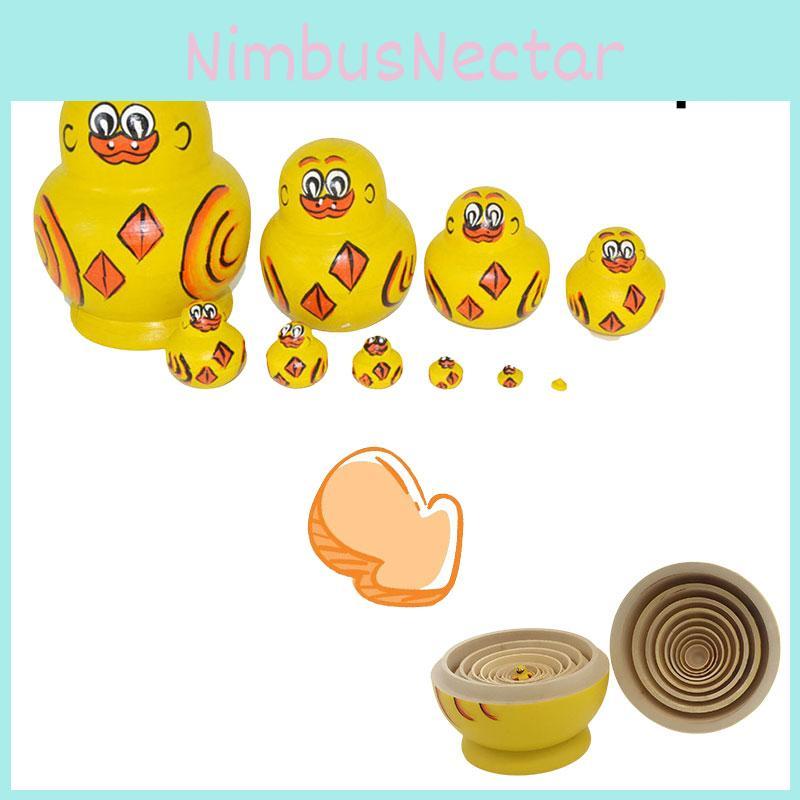 Ten-layer Wooden Duck Nesting Dolls Handcrafted Home Decor Gift Toy Valentine's Day Decoration