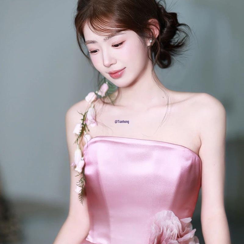 Mori Style Pink Floral Bridal Headpiece for Wedding and Photo Shoots