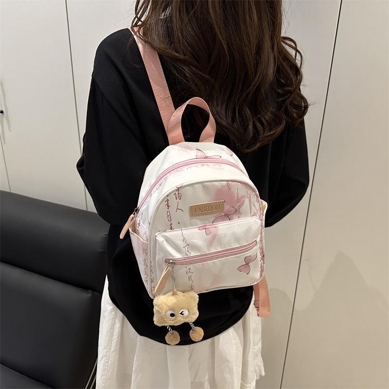 Schoolbag new national style butterfly small fresh printing backpack fashionable high value trend commuting foreign style small backpack