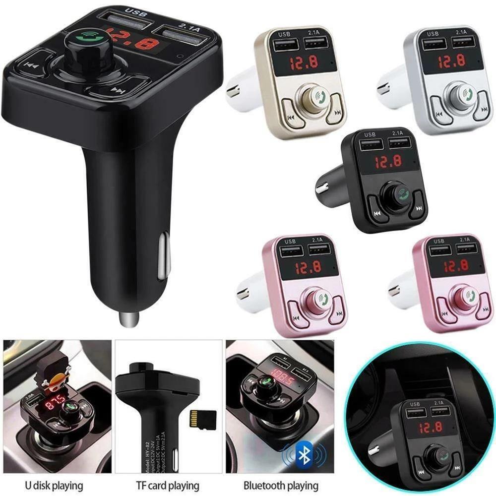Transmetteur FM sans fil Bluetooth 5.0 mains libres pour voiture, chargeur MP3, lecteur double équipé, affichage LED Bluetooth, chargeur de voiture double USB