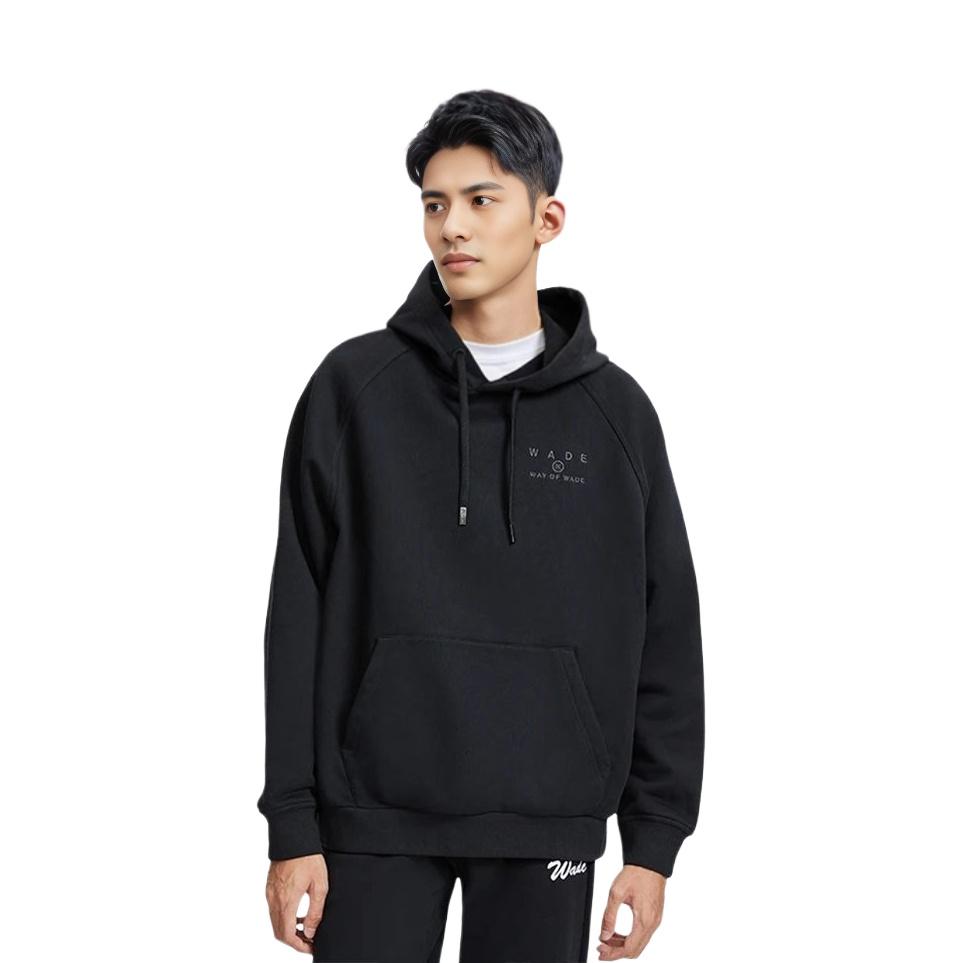 Li-Ning Wade Series Logo Printing Stay Warm Loose Hoodie 'Black' Unisex AWDR799-4