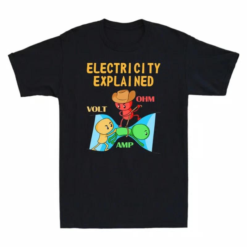 T Shirt Men s Nerd Electricity Electrician Volt Amp Novelty Funny Ohm XL