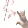 Cat Teaser Wand Set with Floral Tassel Cartoon Design, Interactive Toy for Indoor Play