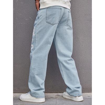 Jeans Retro para Hombre Primavera y Otoño Nueva Marca de Moda Sueltos Rectos Versátiles Pantalones Largos