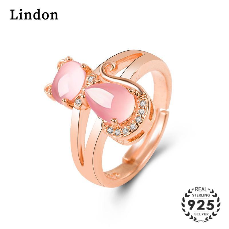 

Женское ювелирное кольцо Lindon из меди с цирконом, подарок розовый