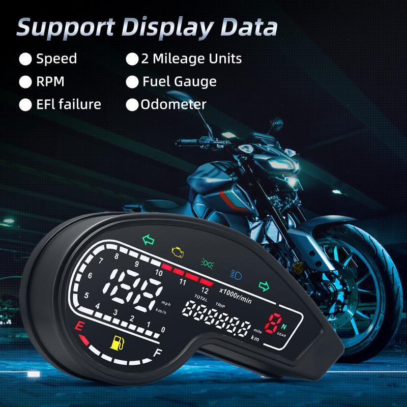 Universelles Motorrad-Tachometer Digital-LED Kilometerzähler Drehzahlmesser Armaturenbrett für Honda NXR150 NXR125 Bros