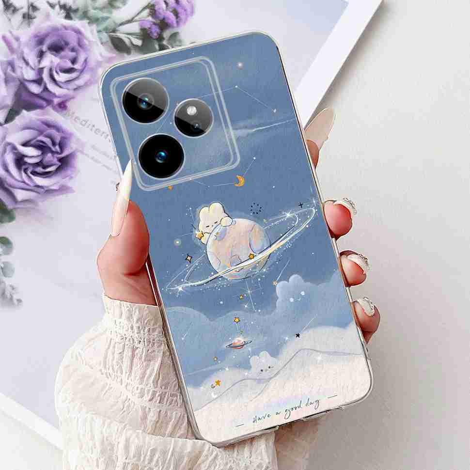 For Realme GT 7 5G 2025 RMX5061 Case Cute Girl New Flowers Soft Silicone TPU Cover For Realme GT7 GT 7T 5G Global Phone Cases