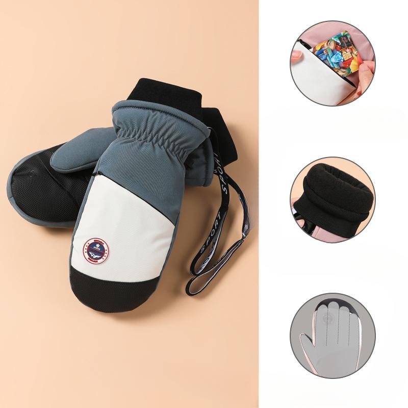 

Лыжные перчатки Veneer для мужчин и женщин, для катания, водонепроницаемые, утолщенные, с термоподкладкой, пятипалые, тачскрин, осенне-зимние перчатки One size